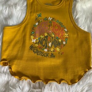 Woodstock More love not War crop top